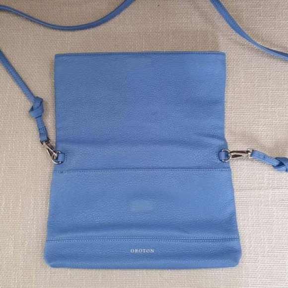 OROTON Bueno Blue Leather Oroton Crossbody Bag NWOT RRP$295 - Picture 10 of 15